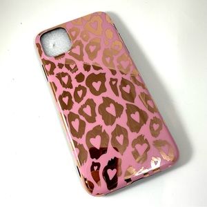 New iPhone 11 Pro Max pink and gold metallic leopard print.